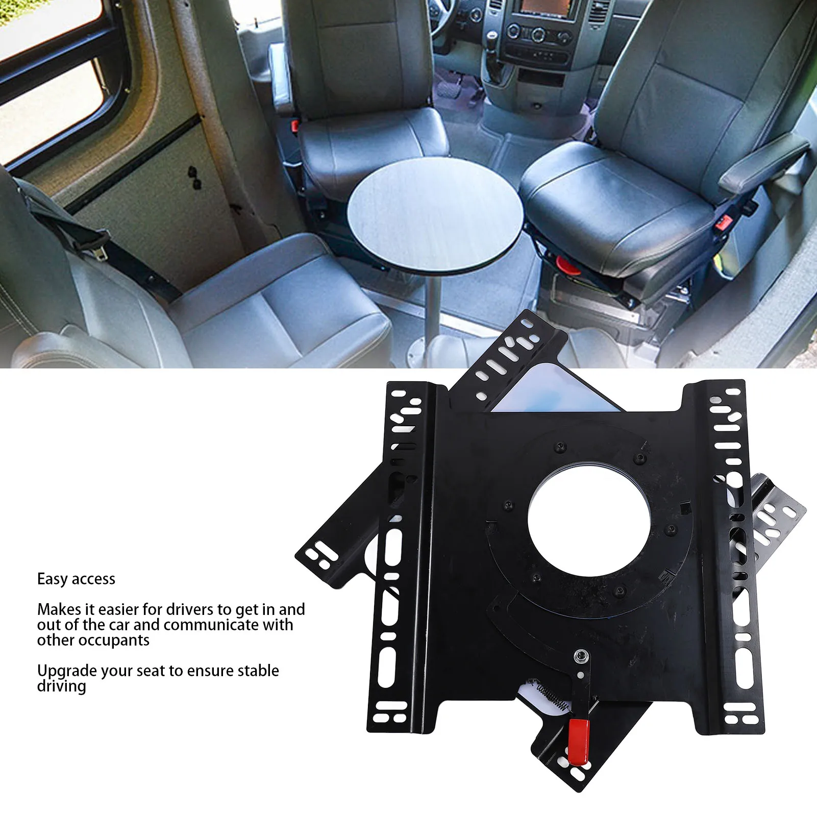 

Car Seat Swivel Mount Plate 360° Rotation Passenger Seat Swivel Base Replacement Carbon Steel Seat Turntable for Sprinter