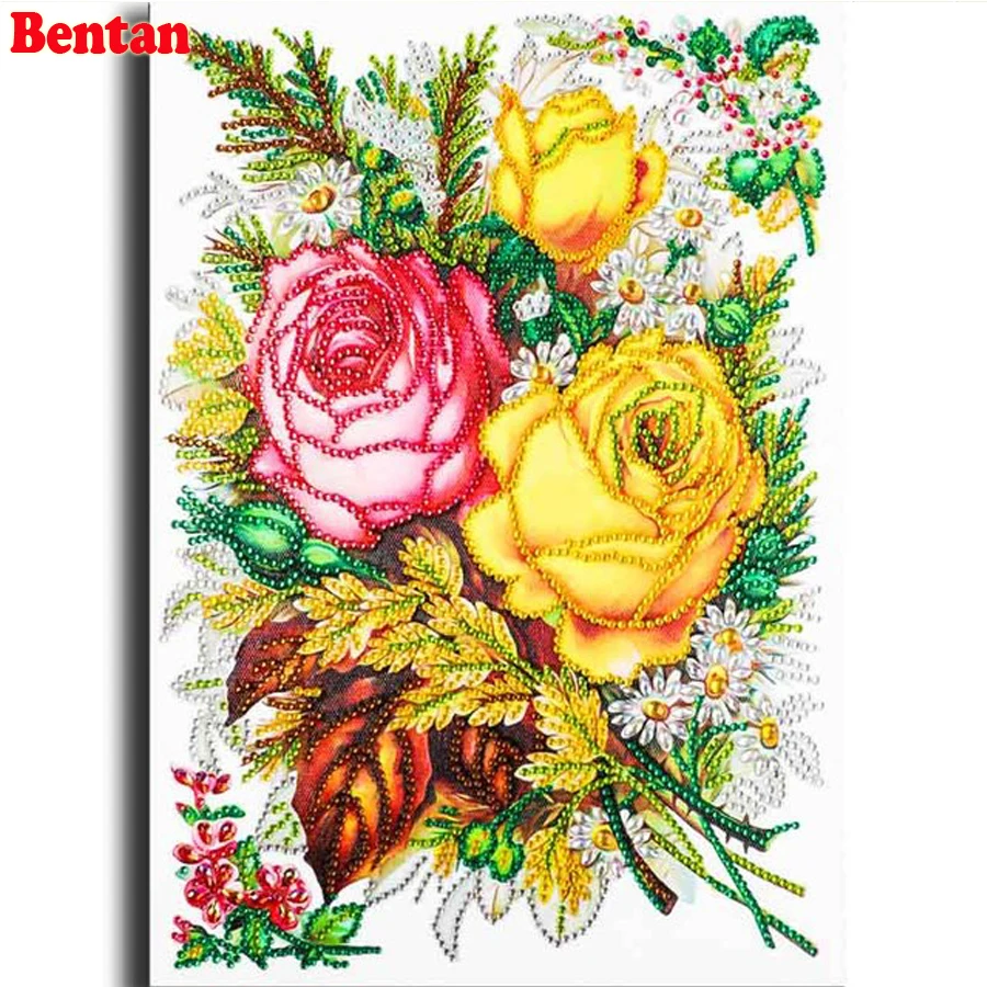 Full Round square Diamond 5D DIY Diamond Painting Rose Flowers Embroidery Cross Stitch Diamond Art Rhinestone Mosaic Painting