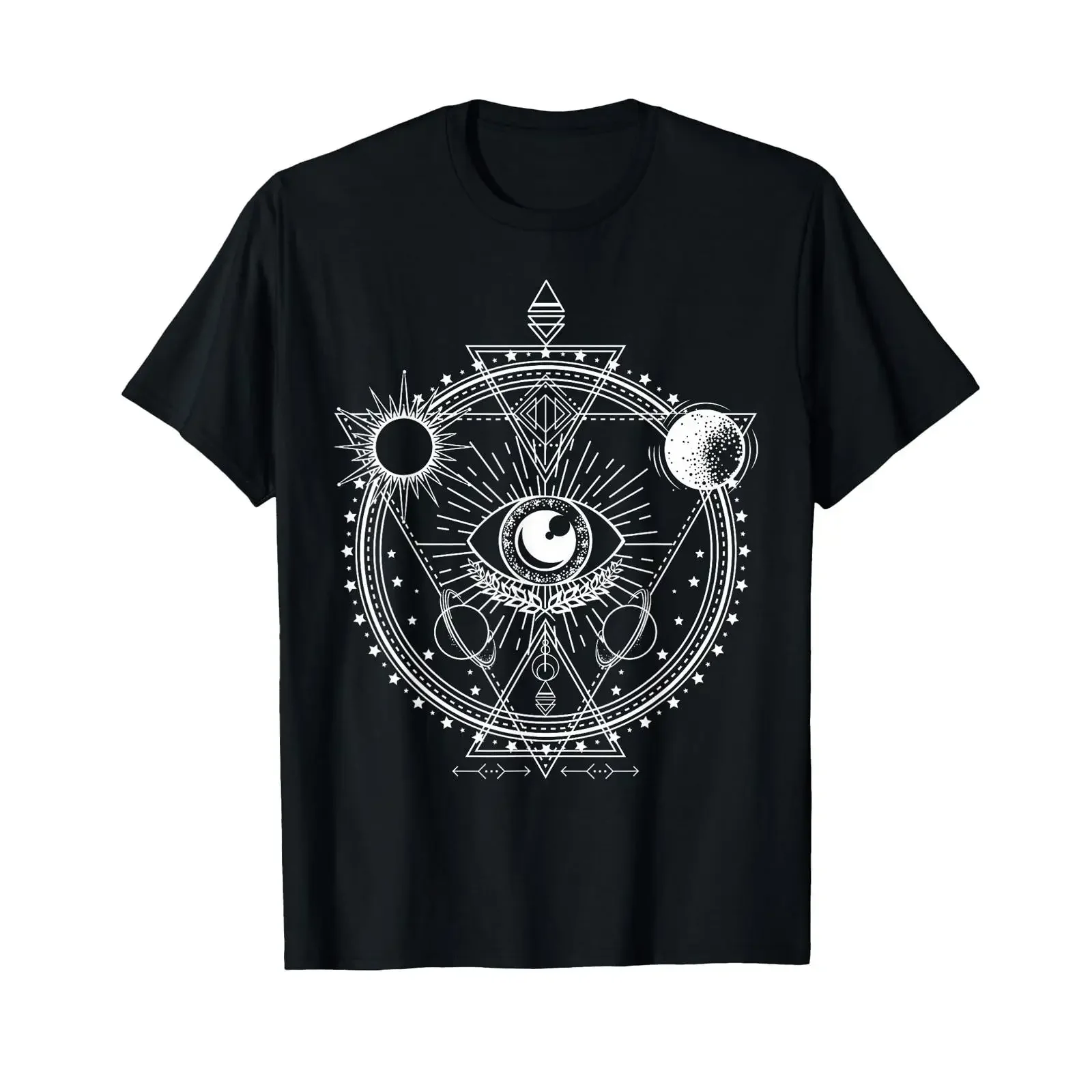 All Seeing Eye Mystic Blackcraft Occult Dark Magic T Shirt vintage Washed Unisex Versatile Stretched fashion Comfortable