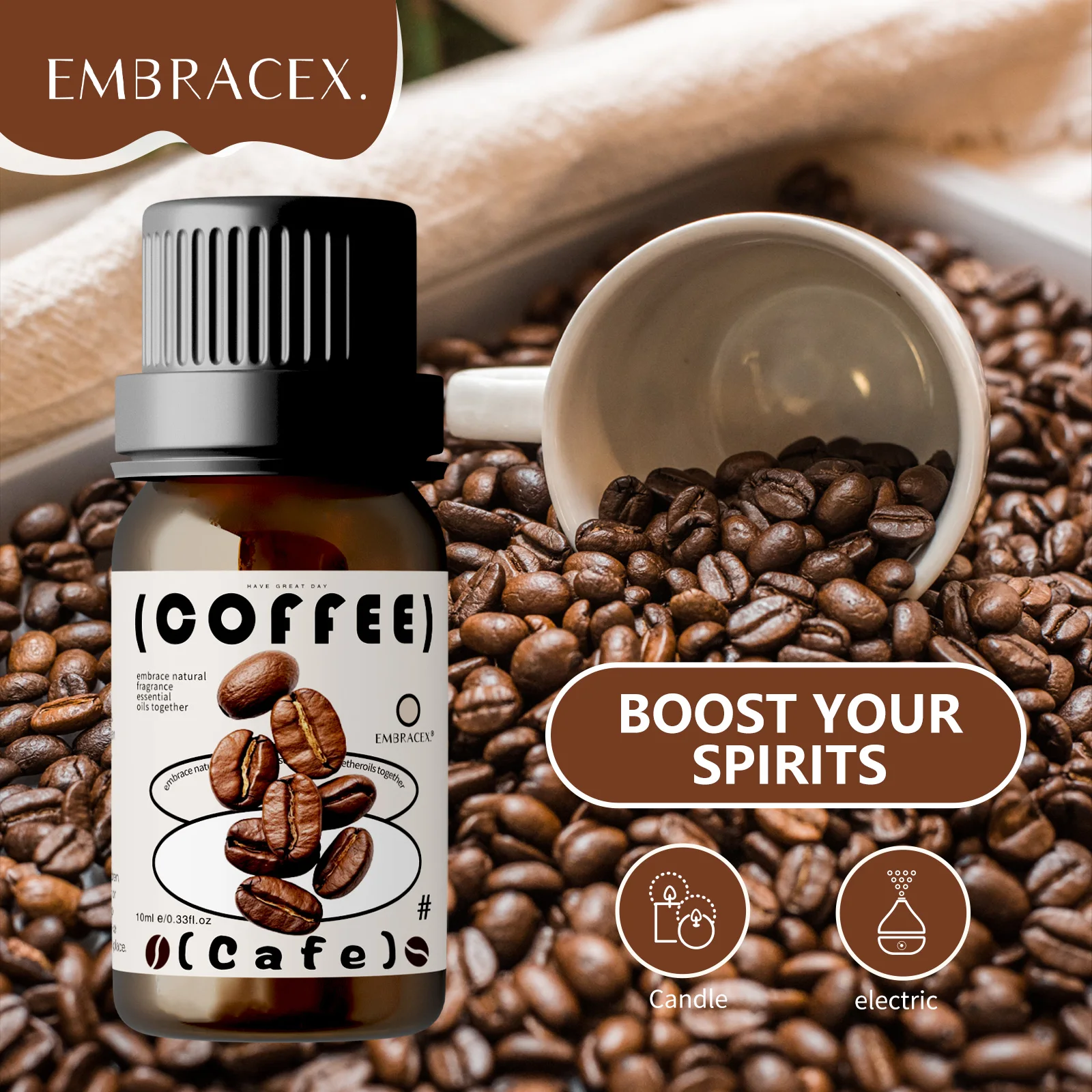 10ml Coffee Fragrance Oils Reed Diffuser Oil Long-Lasting Fragrance For Diffusers/ Humidifier