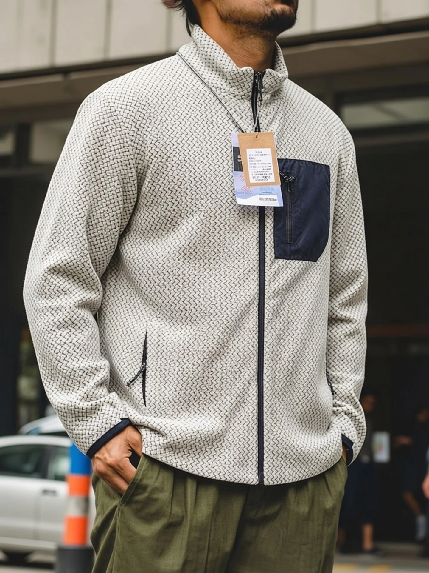 Suéter Masculino Bata R1 para Esportes ao Ar Livre com Forro de Fleece e Zíper Frontal, Jaqueta Quente com Gola Alta, Estilo ...