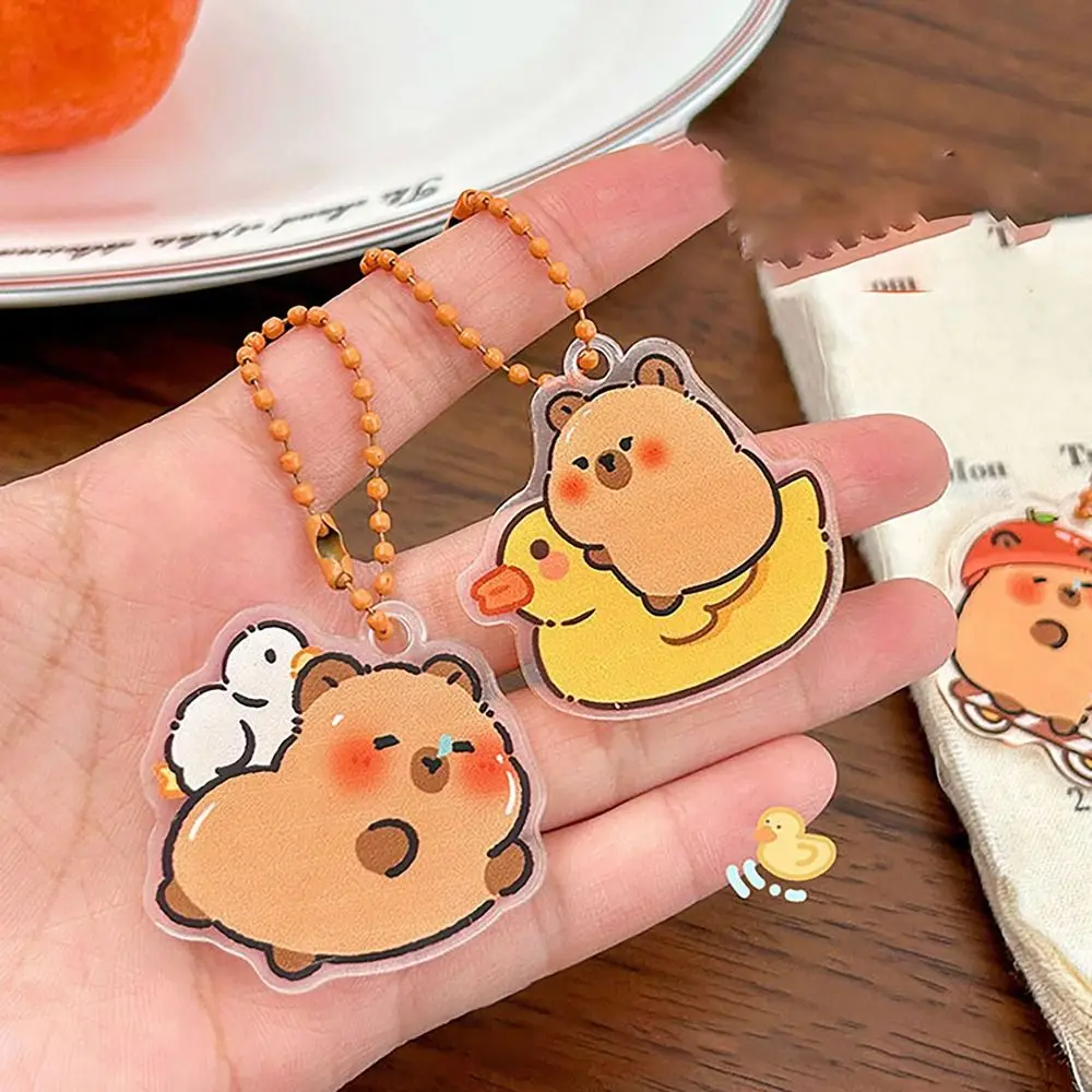 Capybara Key Chain Cute All-purpose Cartoon Pendant Acrylic Decorations Key Ring Children