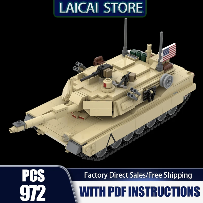 Military Series Moc Building Bricks M1A2 Abrams Tank Model Technology Modular Blocks Gifts Christmas Toys DlY Sets Assembly