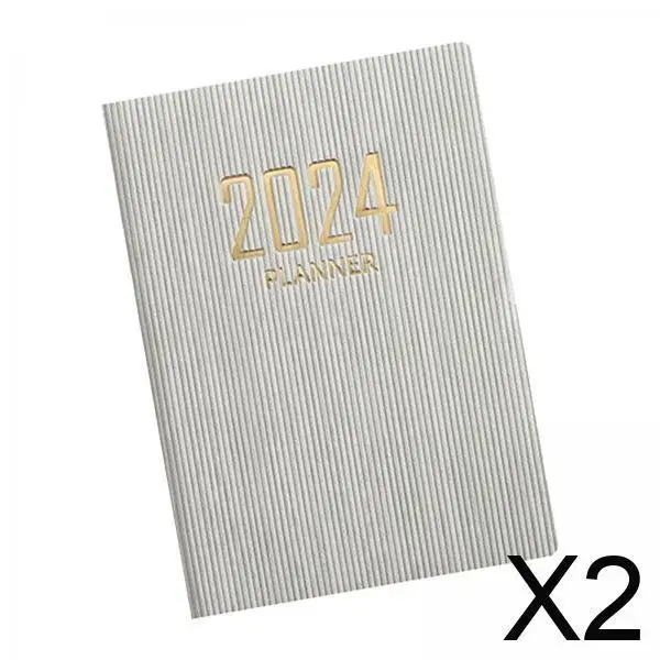 

2x Schedule Notebook Record Book 2024 Monthly Planner Daily Planner Undated