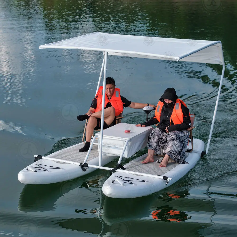

Water Play Equipment 2 Sups Inflatable Catamaran Boat Inflatable Electric Boats with Engine Inflatable Fishing Boat