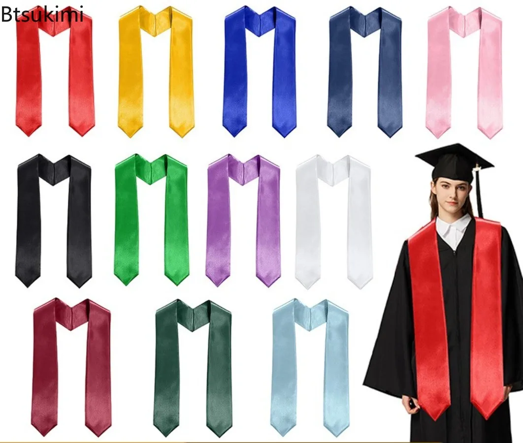 Graduation Stole Plain Soft Sash Adult and Child Graduation Stole Shawl College Student Bachelor Gown Scarf Graduate Photograph
