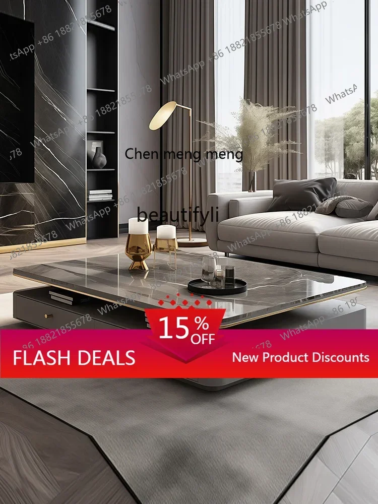 

xz1Light luxury living room household large apartment new modern simple atmosphere rock slab coffee table