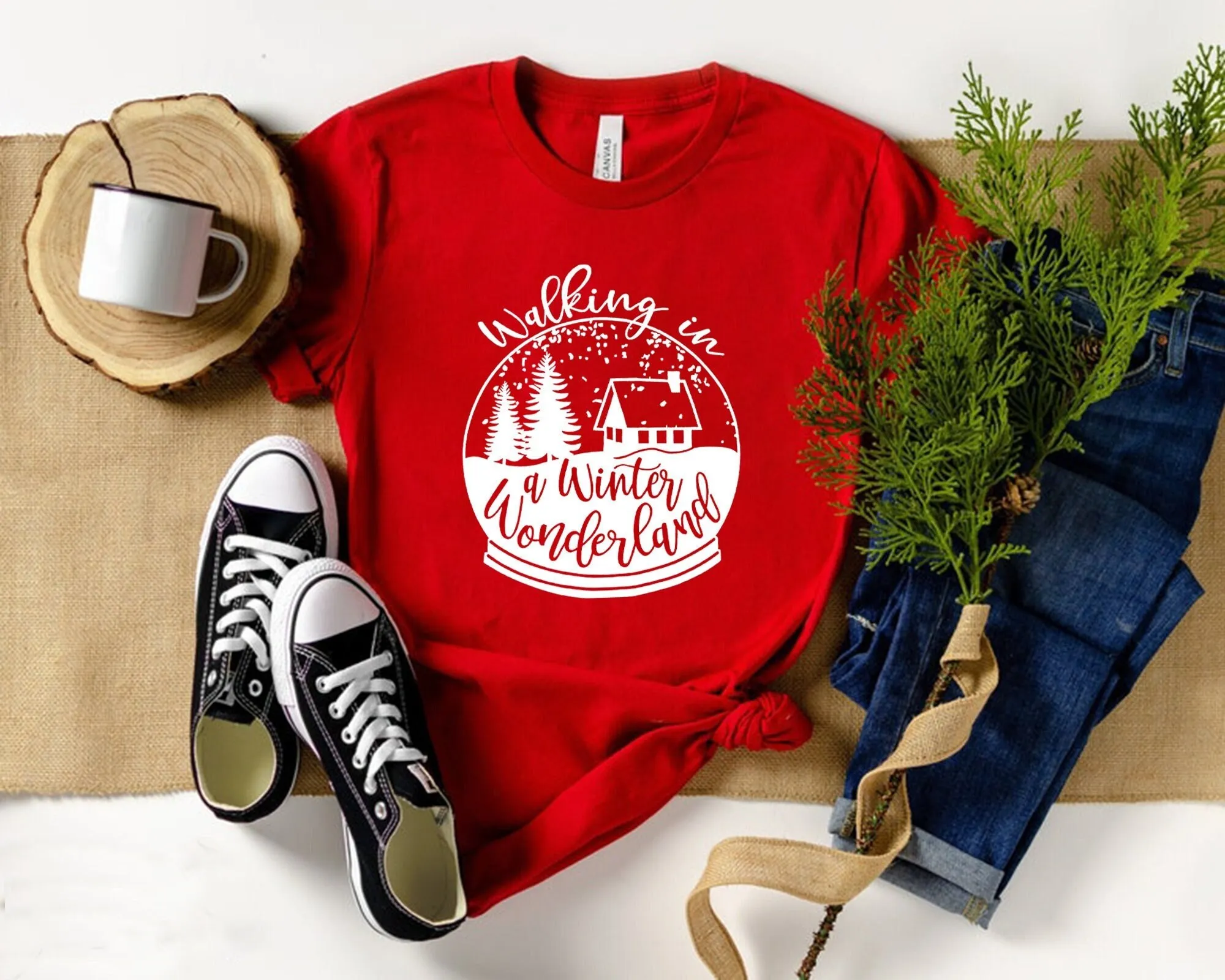 Walking In A Winter Wonderland T Shirt Christmas Cute Xmas Lovers It Is The Most Wonderful Time Of Year Holiday
