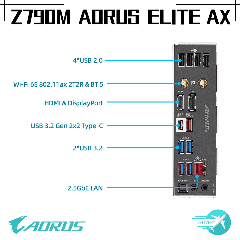 LGA 1700 Gigabyte Z790M AORUS ELITE AX WIFI Motherboard DDR5 M-ATX 13th 12th Gen CPU Intel Desktop Gaming Z790 128GB PCIE 5 New