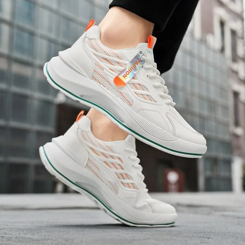 Men's Sneakers Men's Breathable Mesh Casual Sports Shoes Lightweight Lace-up Running Sneakers Outdoor Walking Shoes for Man