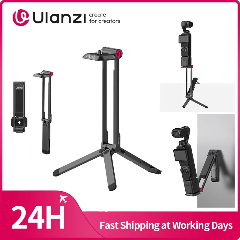 ​Ulanzi MA66 Magnetic Quick Release Tripod for DJI Pocket 3 Foldable Selfie Stick Handle Tripod with Hidden Hook for Travel