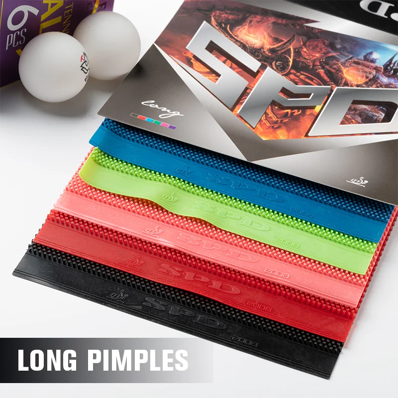 SPD Super Long Pips Table Tennis Rubber (OX) - Colorful, Extra-Long, Inverted-Pyramid Textured Pips for Chop & Spin Reversal