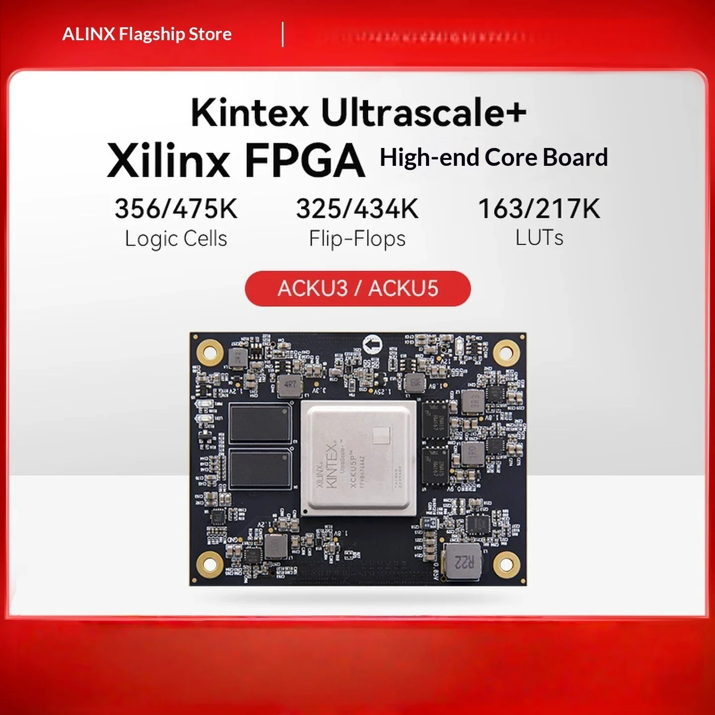 alinx xilinx kintex ultrascale+ xcku5p xcku3p fpga core board industrial grade embedded programmable logic development board