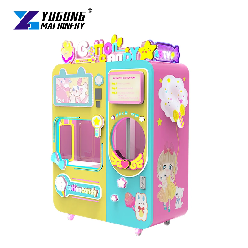 Новый робот Zuckerwatte Candy Cotton Robot Barbapapa Machine Mquina De Faze Salgados Nostalgia