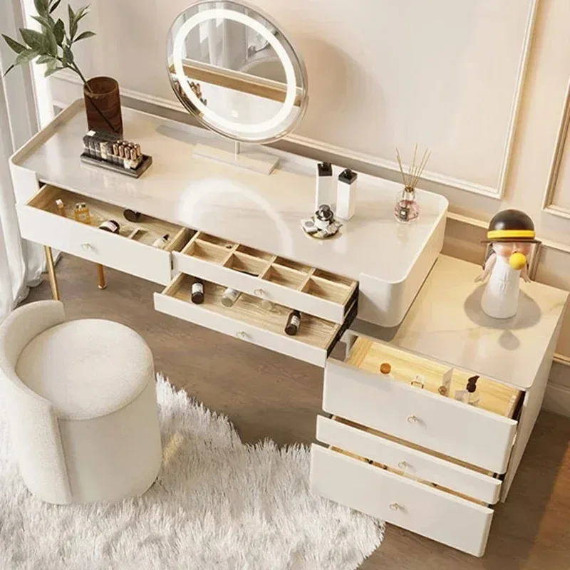 

Современный туалетный столик для хранения гостиной, бежевый органайзер, комод для макияжа, роскошная компактная мебель для спальни Coiffeuse Chambre