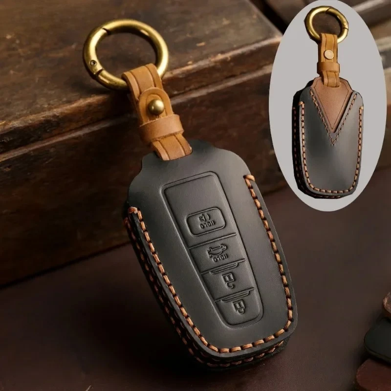 

Кожаный чехол для ключей ручной работы для Toyota Prius Camry Corolla C-HR RAV4 Land Cruiser Prado, брелок для ключей, аксессуары