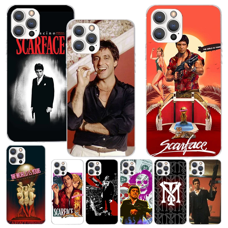 Чехол для телефона Scarface 1983 Film Al Pacino Movie для iPhone 17 16 15 14 13 12 11 Pro Max Mini Plus Air 7 SE 8 с мягким силиконовым принтом S