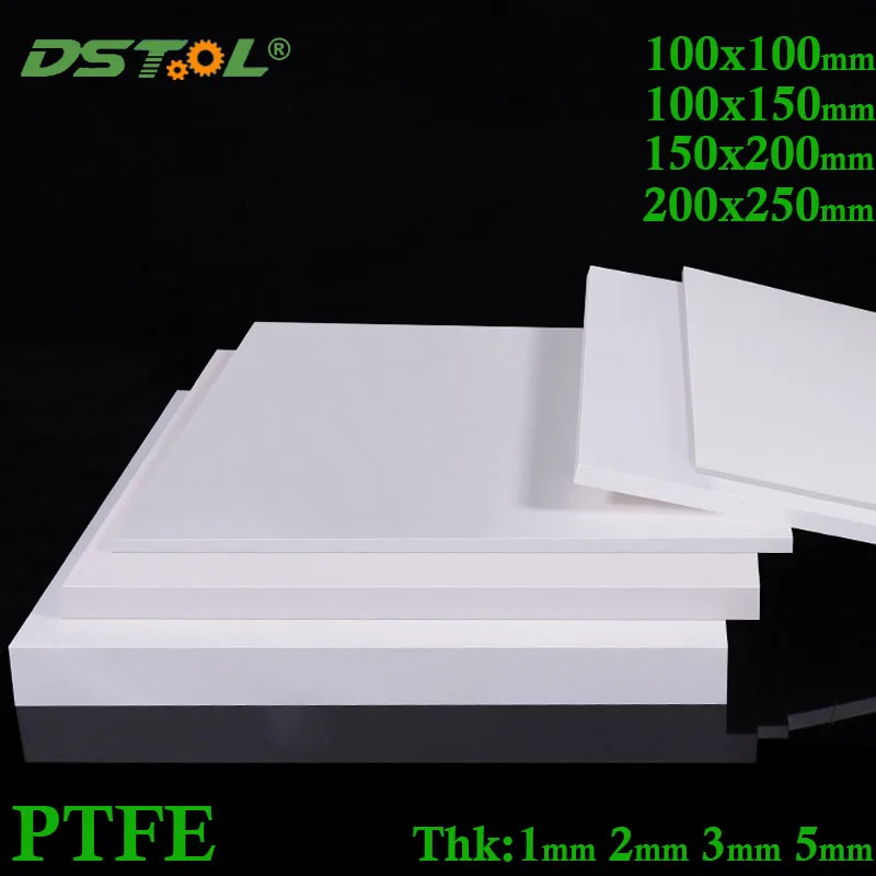 

White PTFE Board PTFE Sheet Plate Block Polytef Plate Anti-Corrosion Machining Model Processing Materials Thick 1mm 2mm 3mm 5mm