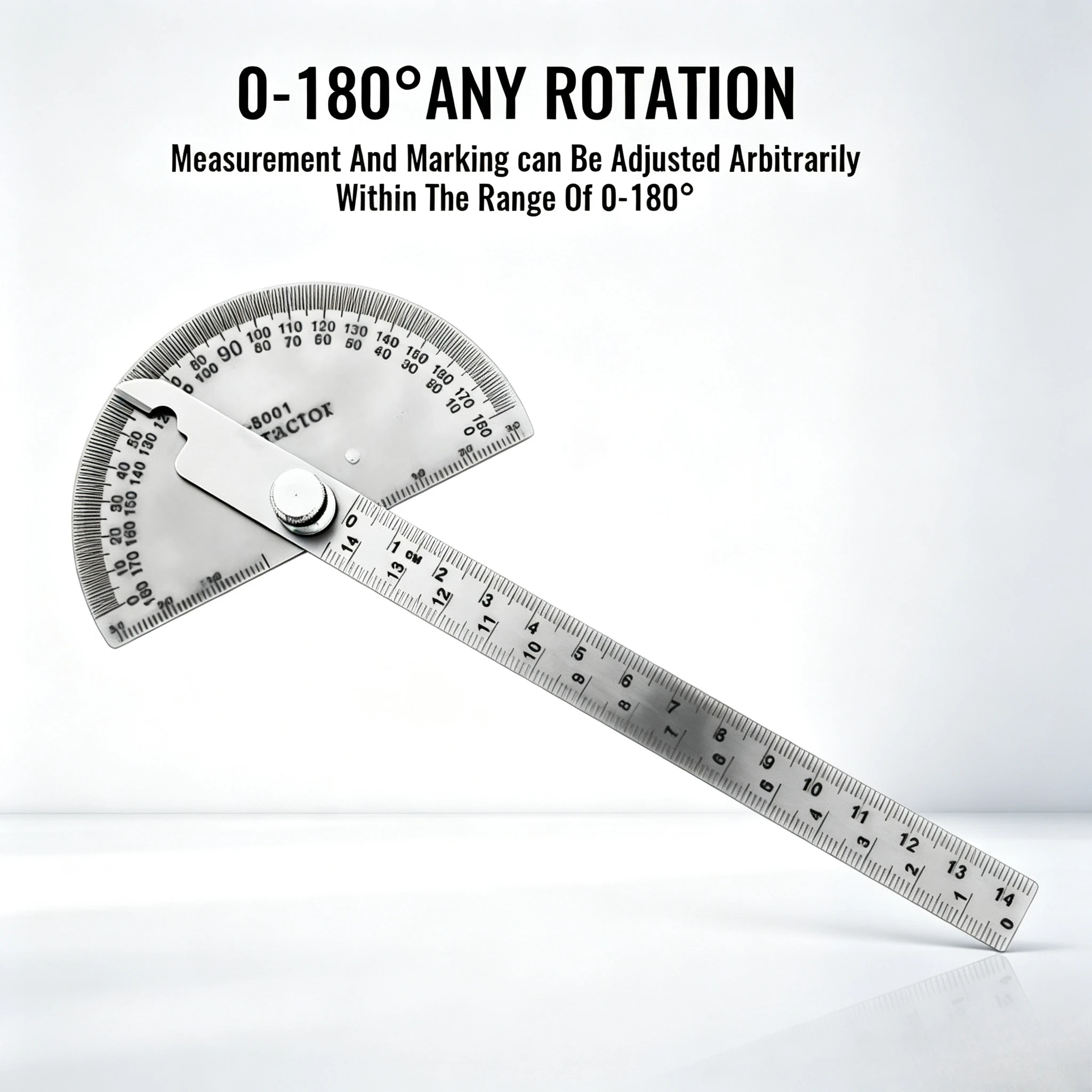 Stainless Steel Woodworking Wood Measurement Metal Finder Tool 180 Degree Angle Meter Measure Protractor Ruler Guage Goniometer