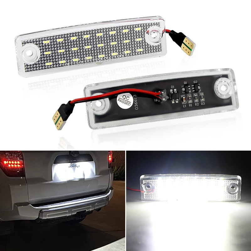 2Pc LED Number License Plate Light For Toyota 4Runner Sequoia Innova Corona KijangCarina E Revo Land Cruiser Prado J150 Commuter