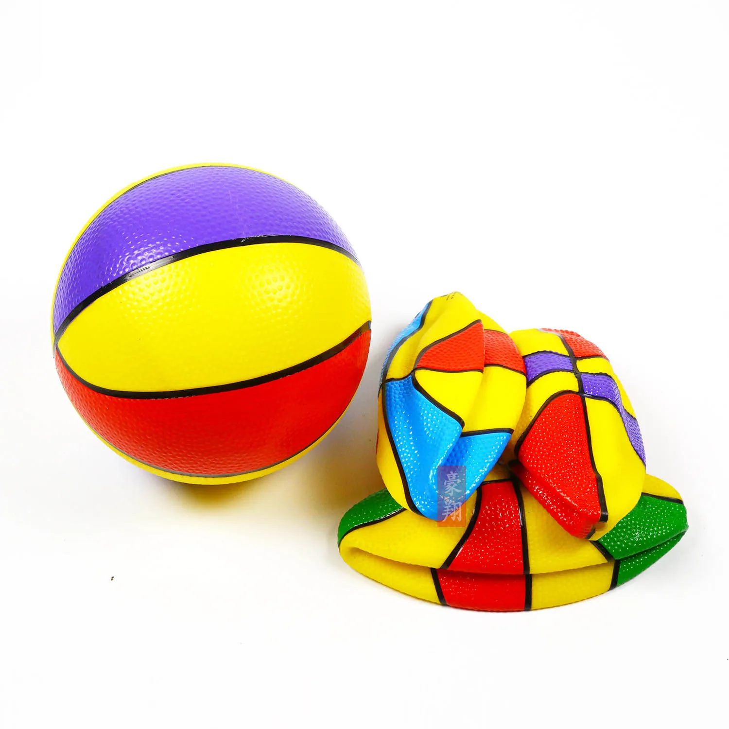 16cm PVC Inflatable Colourful Basketball Kindergarten Interactive Game Toy Outdoor Sports Inflatable Pat Pat Tricolour Ball Toy