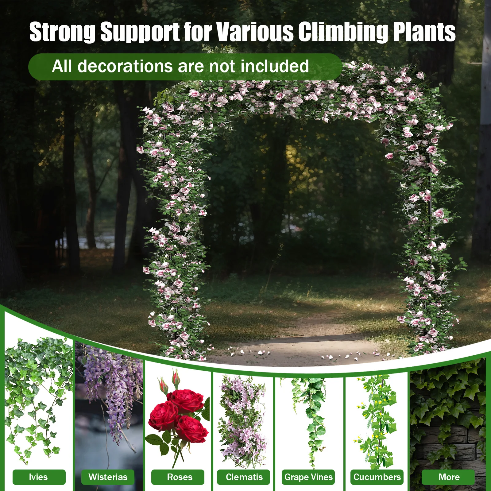 Pipe Backdrop Stand Support Kit 10'x 50' Large Heavy Duty Background Support Curtain Drape Stage Backdrop with Base for Wedding