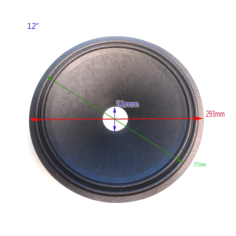 2pcs/Lot 12inch  Voice Coil 293x50mm  Subwoofer Thickened Drum Non-press Paper Cone Cloth Edge  Bass Woofer Accessories