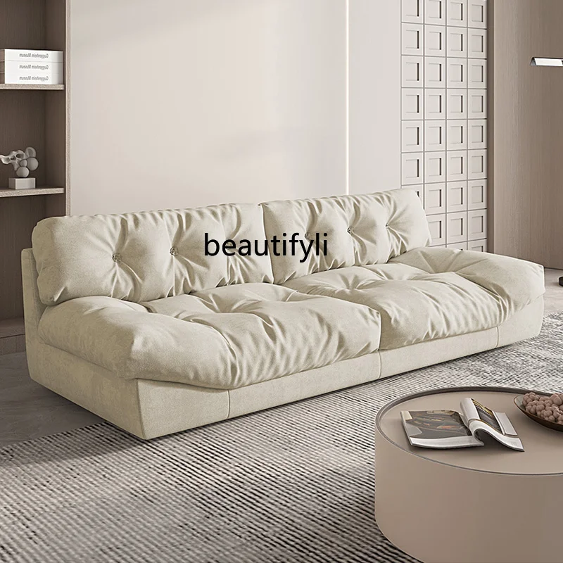 Cloud Sofa Italian Minimalist Living Room Large and Small Apartment Type Straight Row Fabric down Sofa