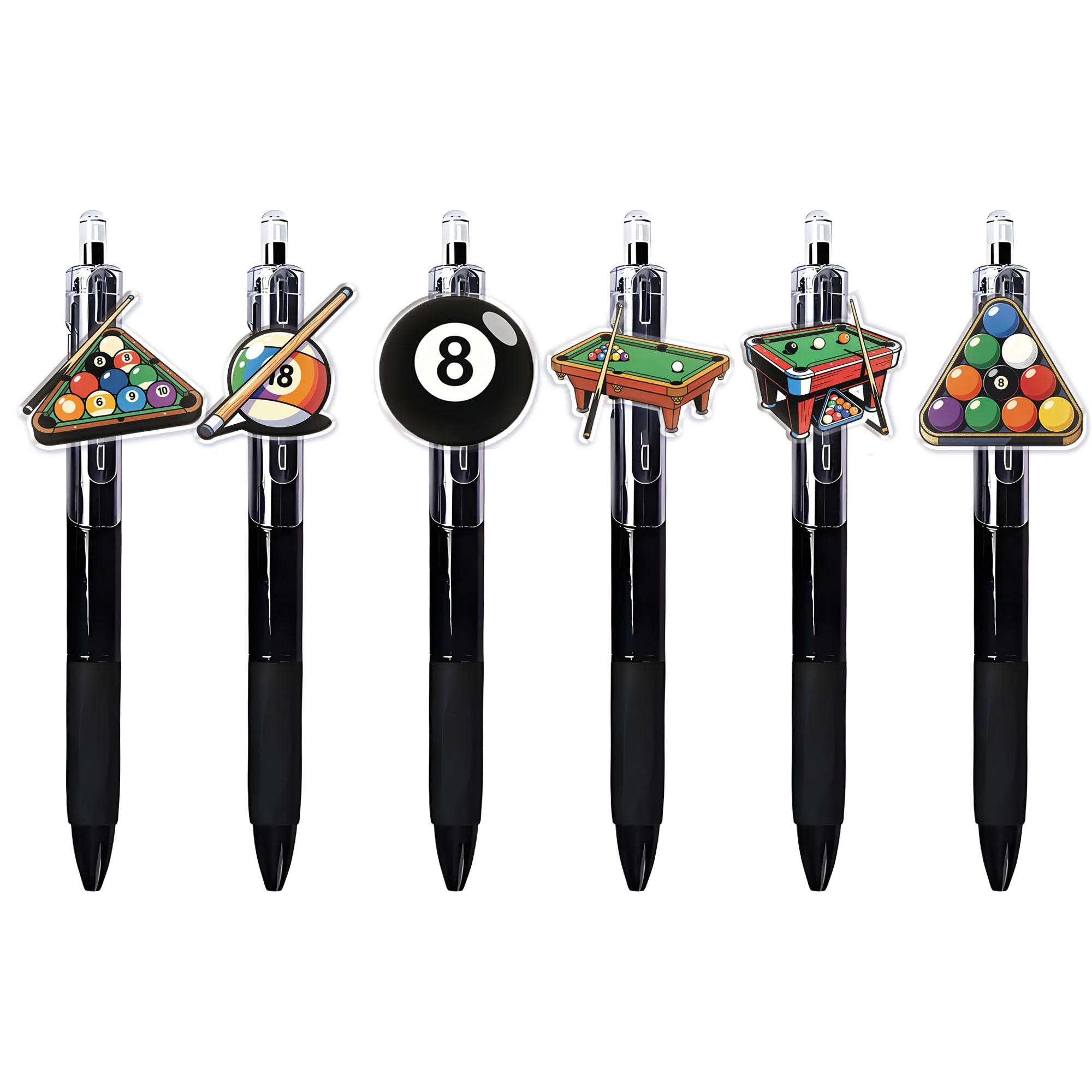 

6pcs/12pcs billiards sports style ballpoint pen billiards series ballpoint pen daily writing pen
