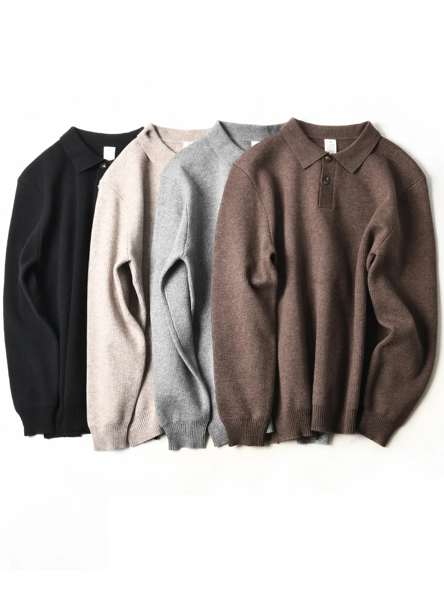 New American Style Soft Loose Casual Knitted Shirt Men's Autumn Winter Thermal Necktie Sweater Comfortable Fashionable