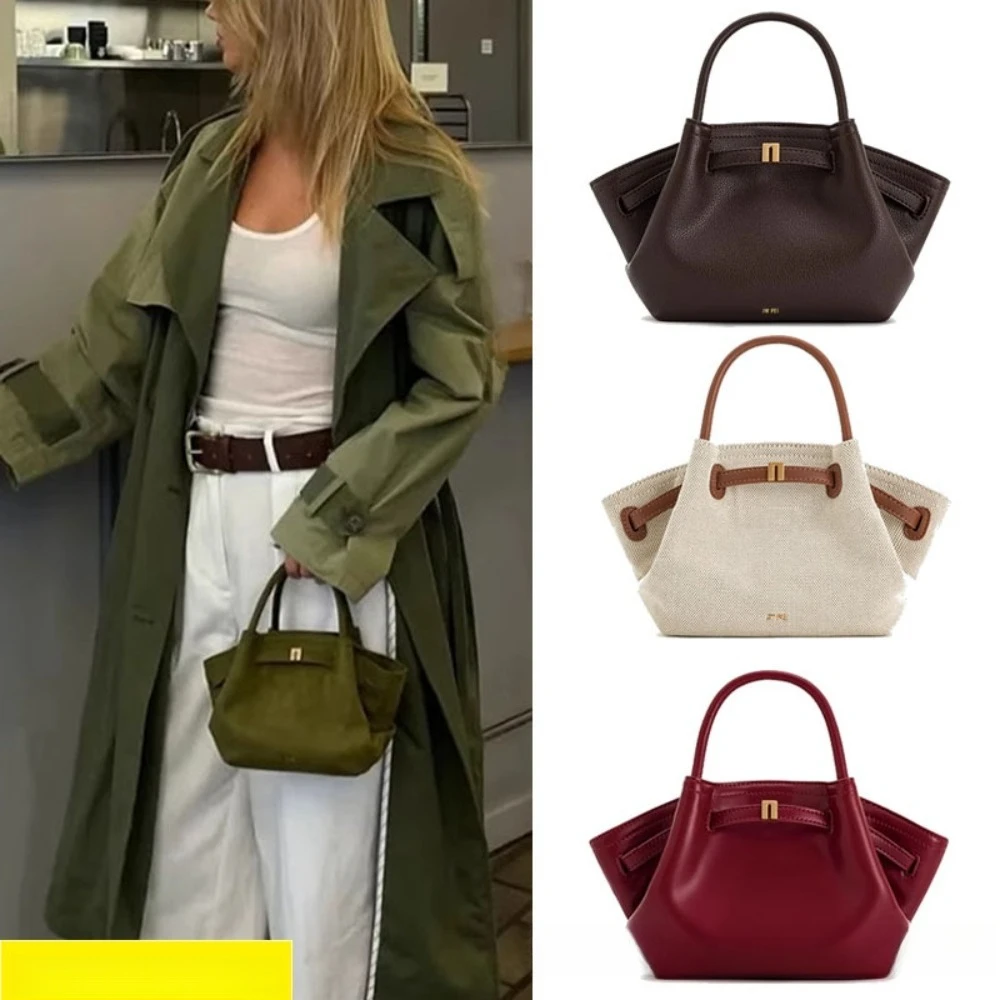 

JW Pei Suede Tote Bag with Dumpling Shape, Small Design, Shoulder Bag, Underarm Bag, Commuter, Genuine Leather Crossbody Bag