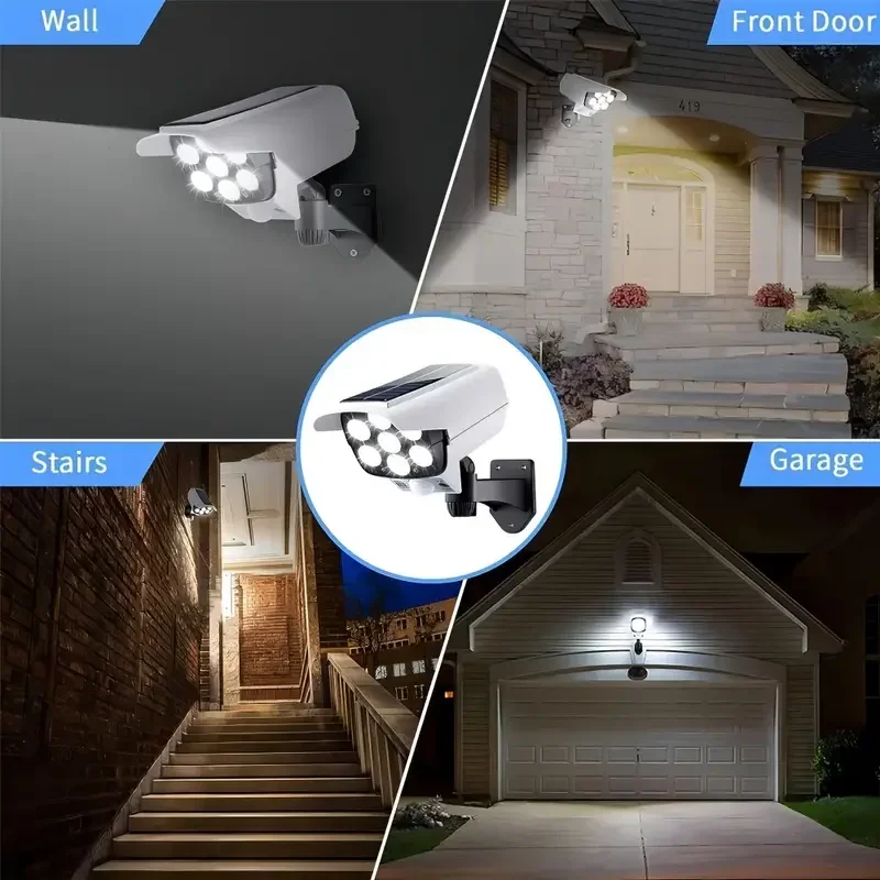 Imagem -06 - Led Segurança Dummy Câmera Solar Luz Sensor de Movimento sem Fio ao ar Livre Luz de Inundação Ip65 Impermeável Lâmpada Modo para Home Garden 77