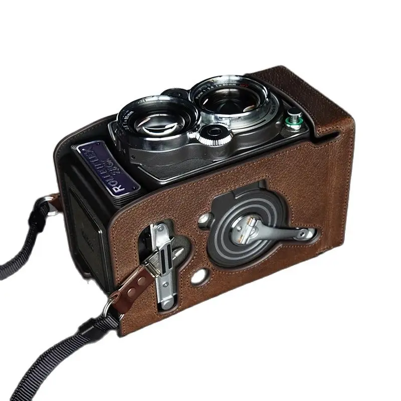 handwork Photo Camera Genuine leather cowhide Bag Body BOX Case For Rolleiflex 2.8gx Protective sleeve box base skin