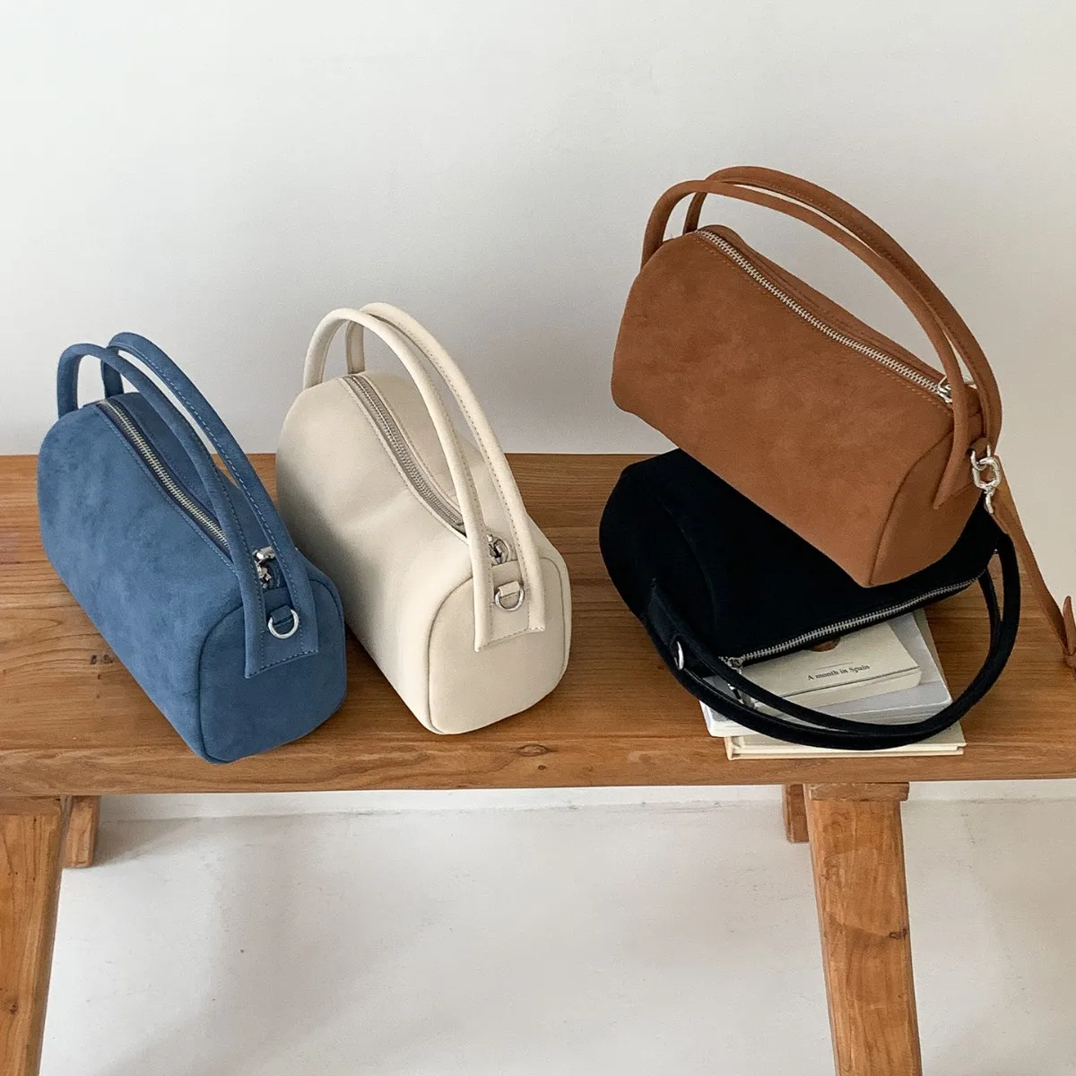 

Кожаные сумки-тоут из замши через плечо для женщин, модные корейские женские сумки на плечо для телефона, дизайнерские люксовые дамские сумочки