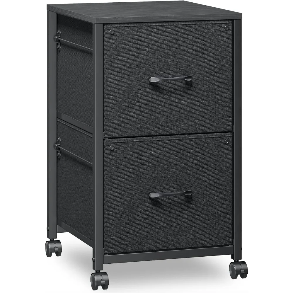 

File Cabinet 2 Drawer Fabric Filing Cabinet Small Rolling Printer Stand Lateral Filing Cabinets Fits A4 Letter Legal Size for H