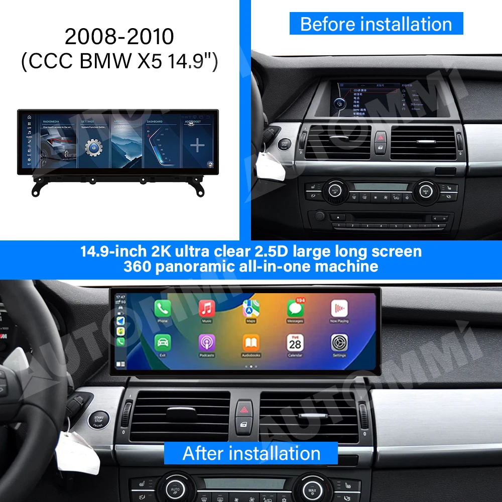 Android Car Screen 14.9 Inch Wireless CarPlay Android Auto Bluetooth Car Dvd Player CCC X5 2008 - 2010
