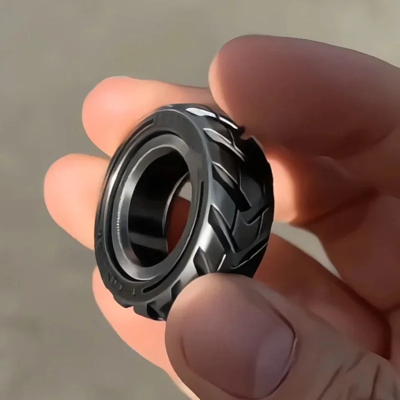Ratchet Stainless Steel Tire Mechanic Paragraph Ring Push Fingertip  Decompression Toy Ding Rhythm
