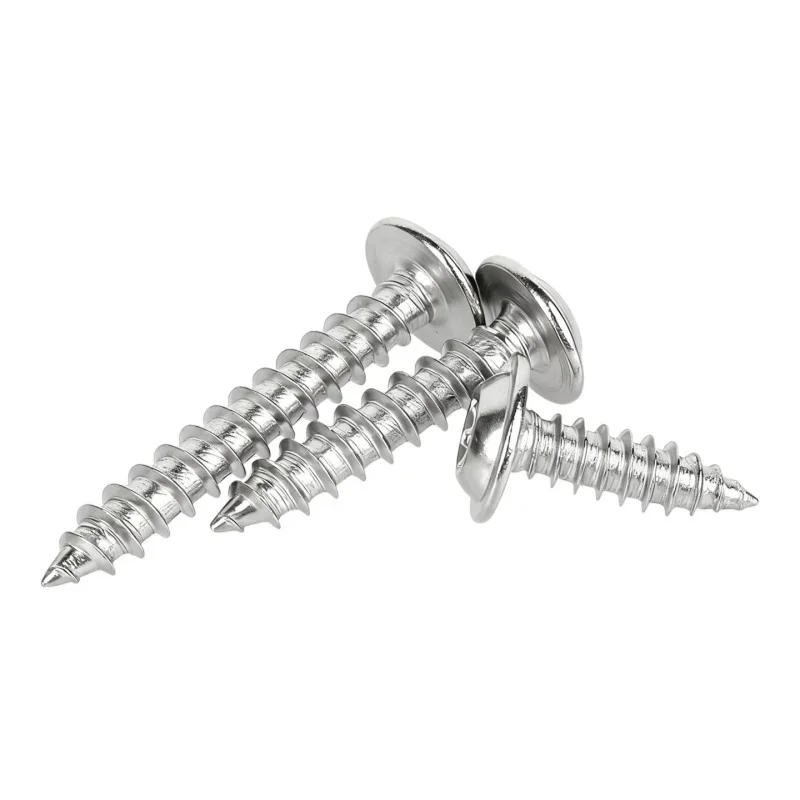 M2~M8 SUS304 Stainless Steel Pwa Pan Round Plus-blossom Six-lobe Torx With Washer Cushion Self-tapping Wood Anti-theft Screw view 5