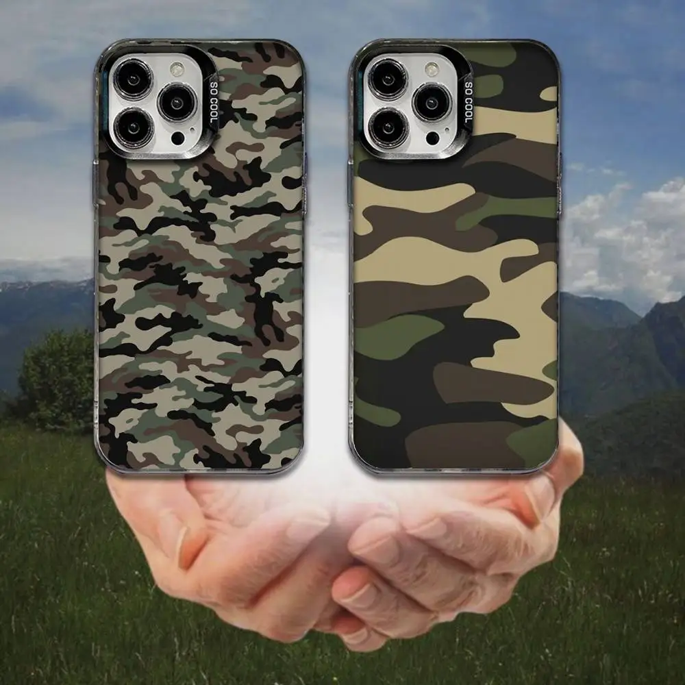 

Camouflage Camo Military Army Phone Case For iPhone 16,15,14,13,12,11,8,7,Pro,Max,Plus,Mini,XS,SE Anti Fall Black Matte Hard