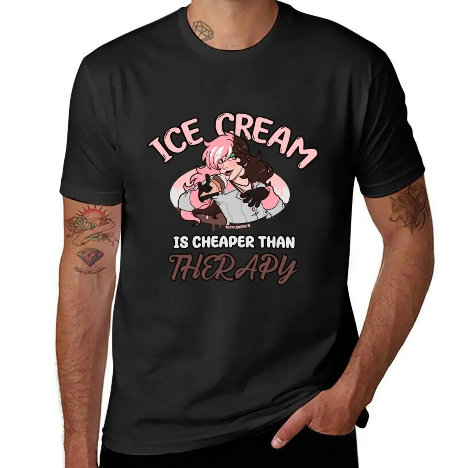 Ice Cream is cheaper than THERAPY T-Shirt boys animal print summer clothes oversized t shirt clothes for men