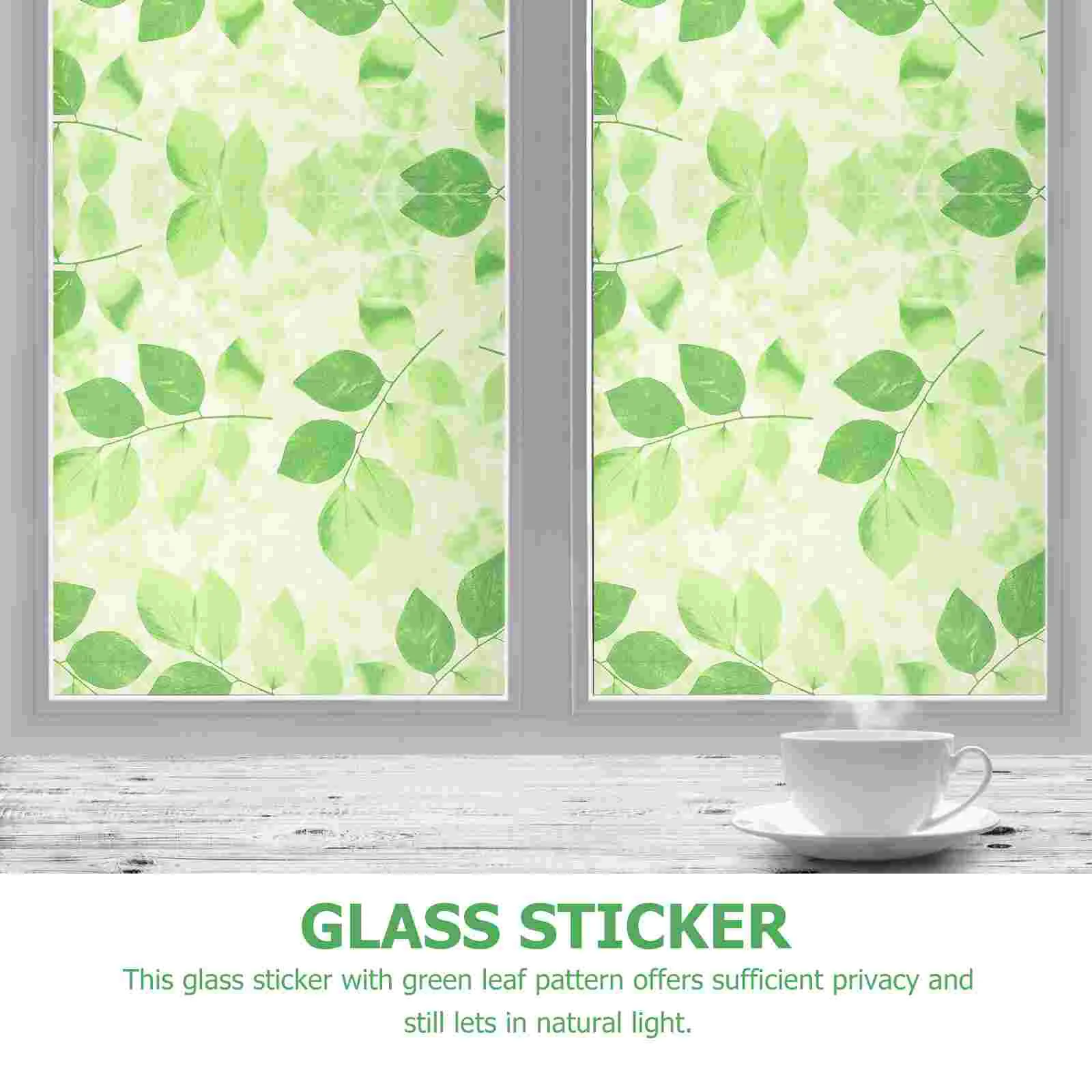 Window Tinting Film Green Leaf Frosted Sprung Adhesive Cling Sticker Stickers Films