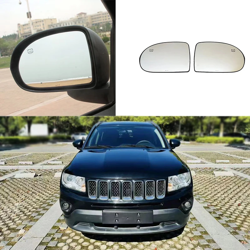 Auto parts Wide Angle Heated Car Mirror Glass for  JEEP COMPASS 2010-2017 Dodge Caliber 2006-2011.68058797AA / 68058796AA