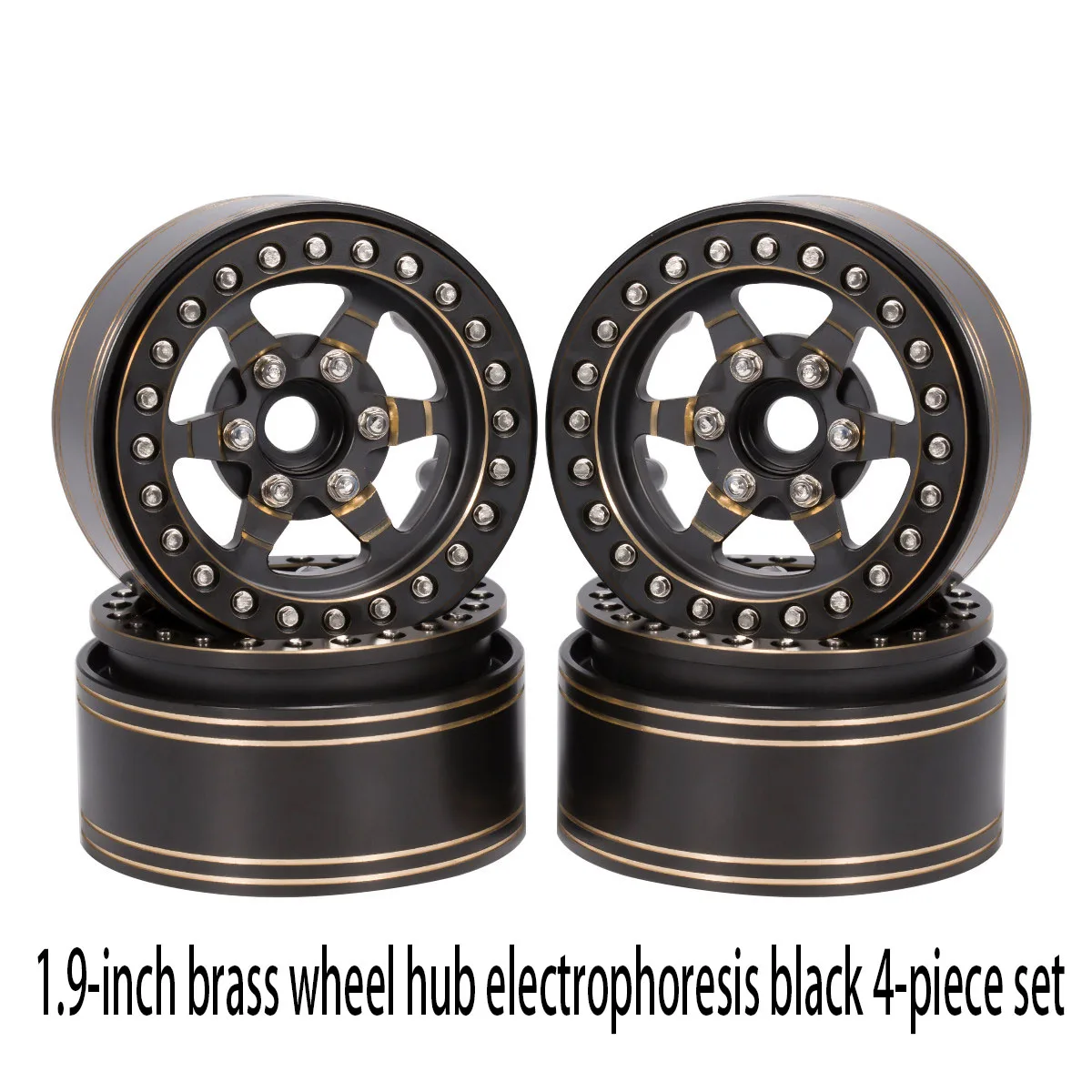 All 1.9-inch heavy-duty brass wheels with simulated pressure rings are suitable for 1/10/8 climbing car TRX4 SCX10 accessories