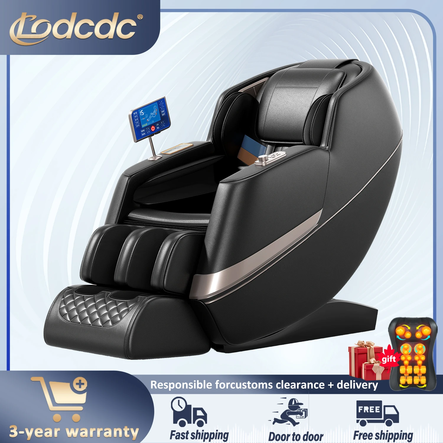 

4d SL трек массажное кресло всего тела подушка безопасности Bluetooth музыка 4d нулевой гравитационное кресло с подогревом для дома и офиса 3-летняя гарантия