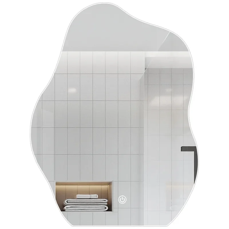 

wind smart mirror bathroom, with light, touch screen, wall mounted wall, French mirror