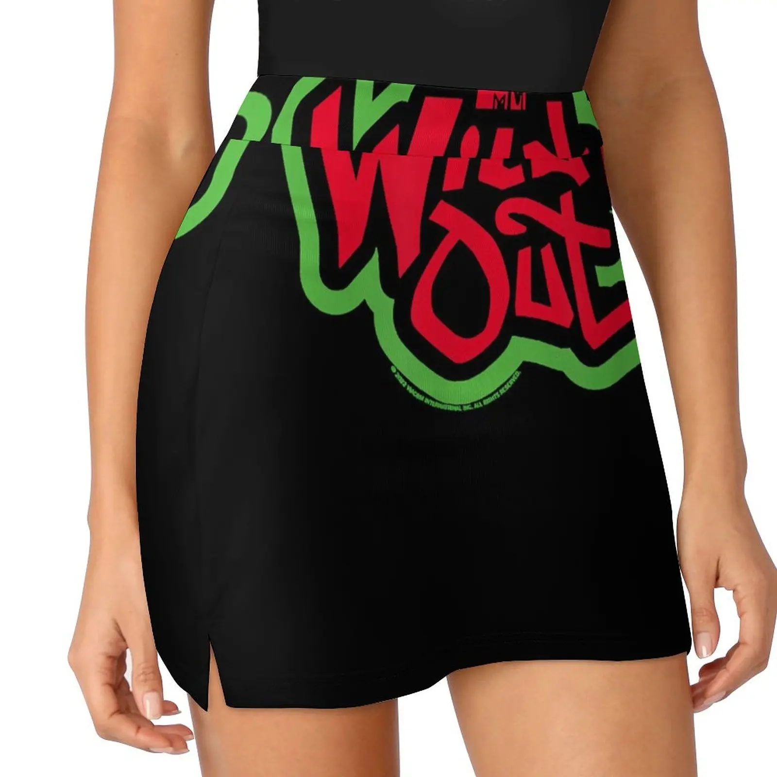 Wild 'N Out Green And Red Logo Mini Skirt women's summer dress 2025 Woman skirts