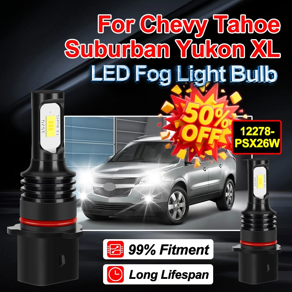 

Roadsun Car LED Fog Lights Ampoules Super Bright For Chevy Tahoe Suburban Yukon XL Auto Fog Lamp High Quality Canbus No Error