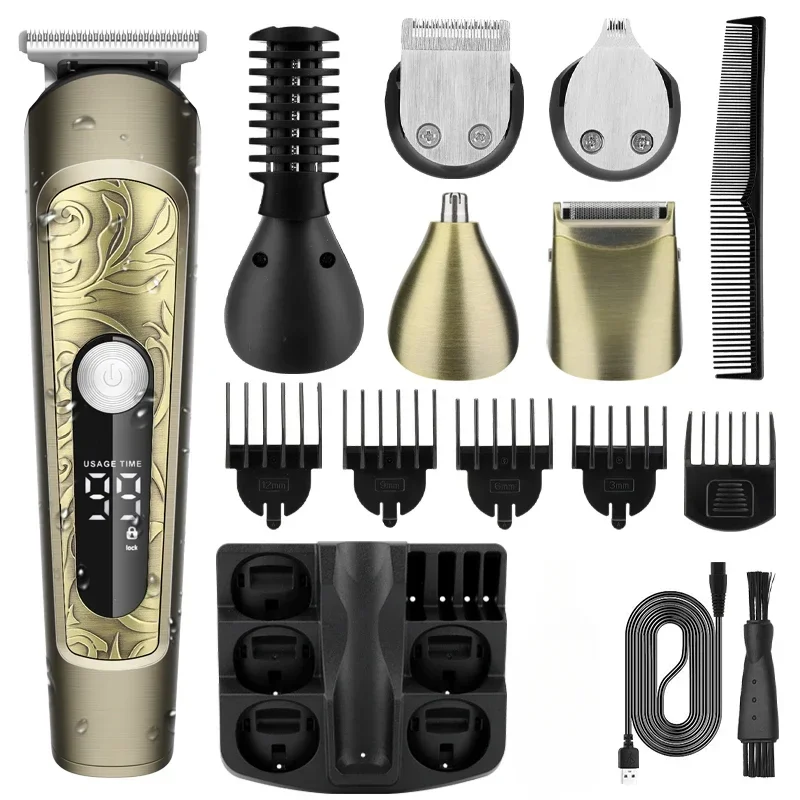 

NEW 6 in 1 Multi-functional Waterproof Hair Clipper Ears Nose Hair Trimmer Resuxi 9006 Electric Shaver Men's Grooming Tools