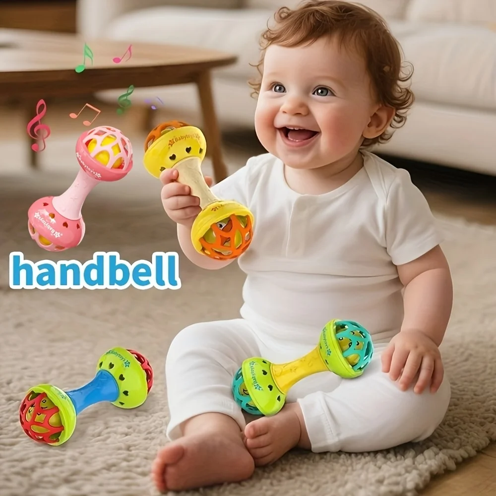 Baby Double Headed Ringing Toy, available in multiple colors, bright and eye-catching, loved by babies, Christmas gift