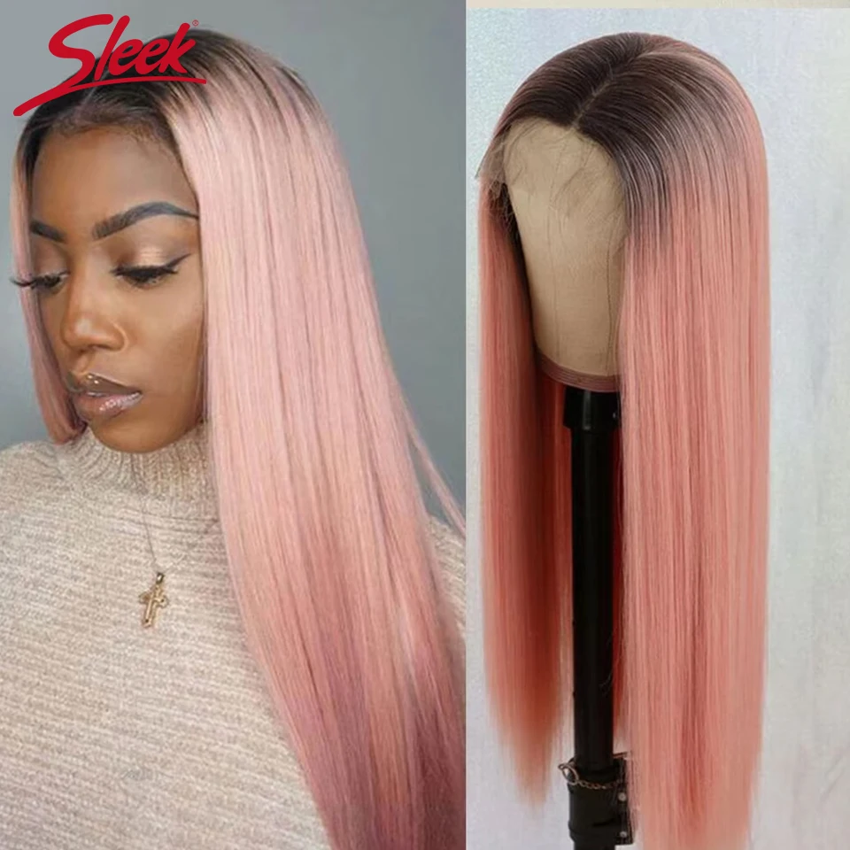 

Ombre Розовый Прямые Парики Фронта Шнурка 13x6x1 Парик Человеческих Волос Для Женщин Прозрачные Кружевные Выделите Цветные Волосы Remy